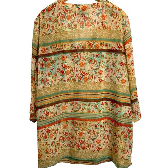 Vintage Pierre Cardin Top Women's Size 2x Sequined Retroglam Beaded Gold Sheer - Picture 2 of 7